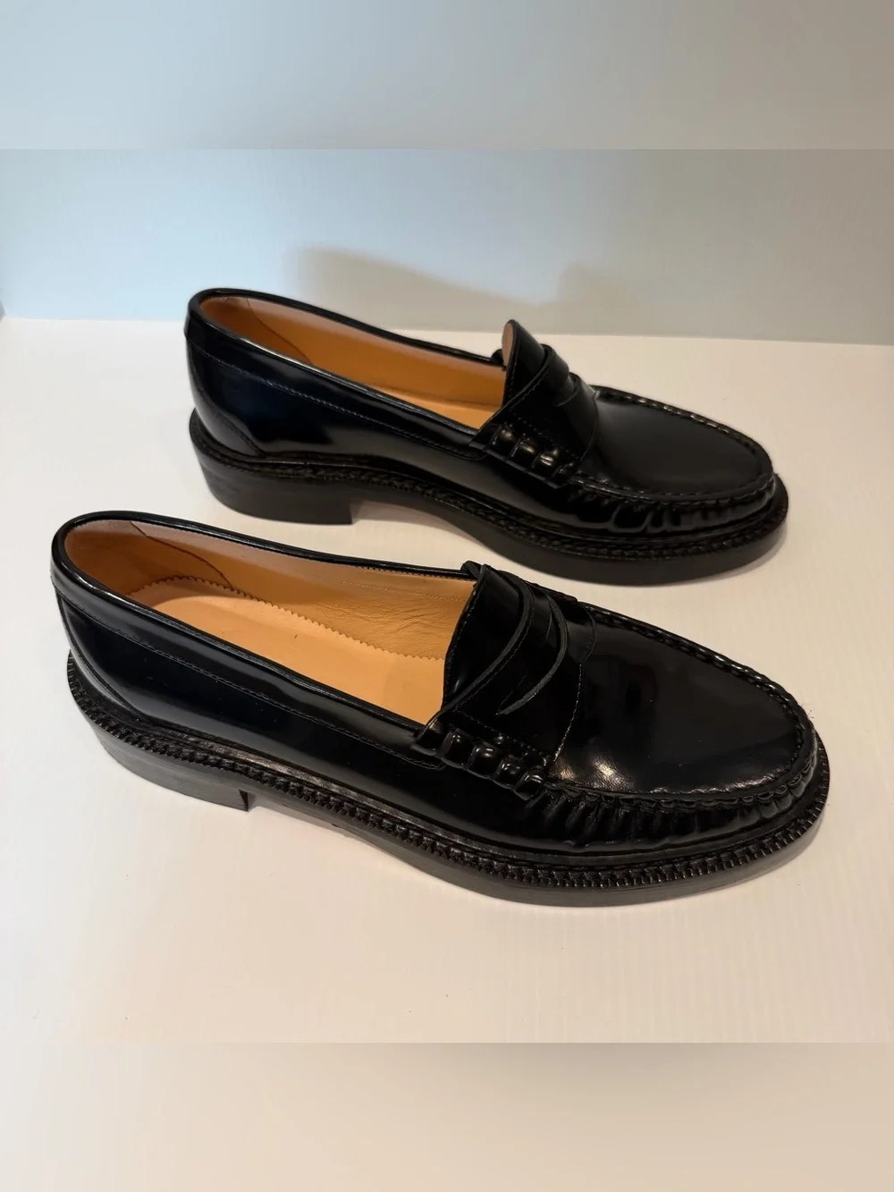 J. Crew Rowan Black Leather Penny Loafers